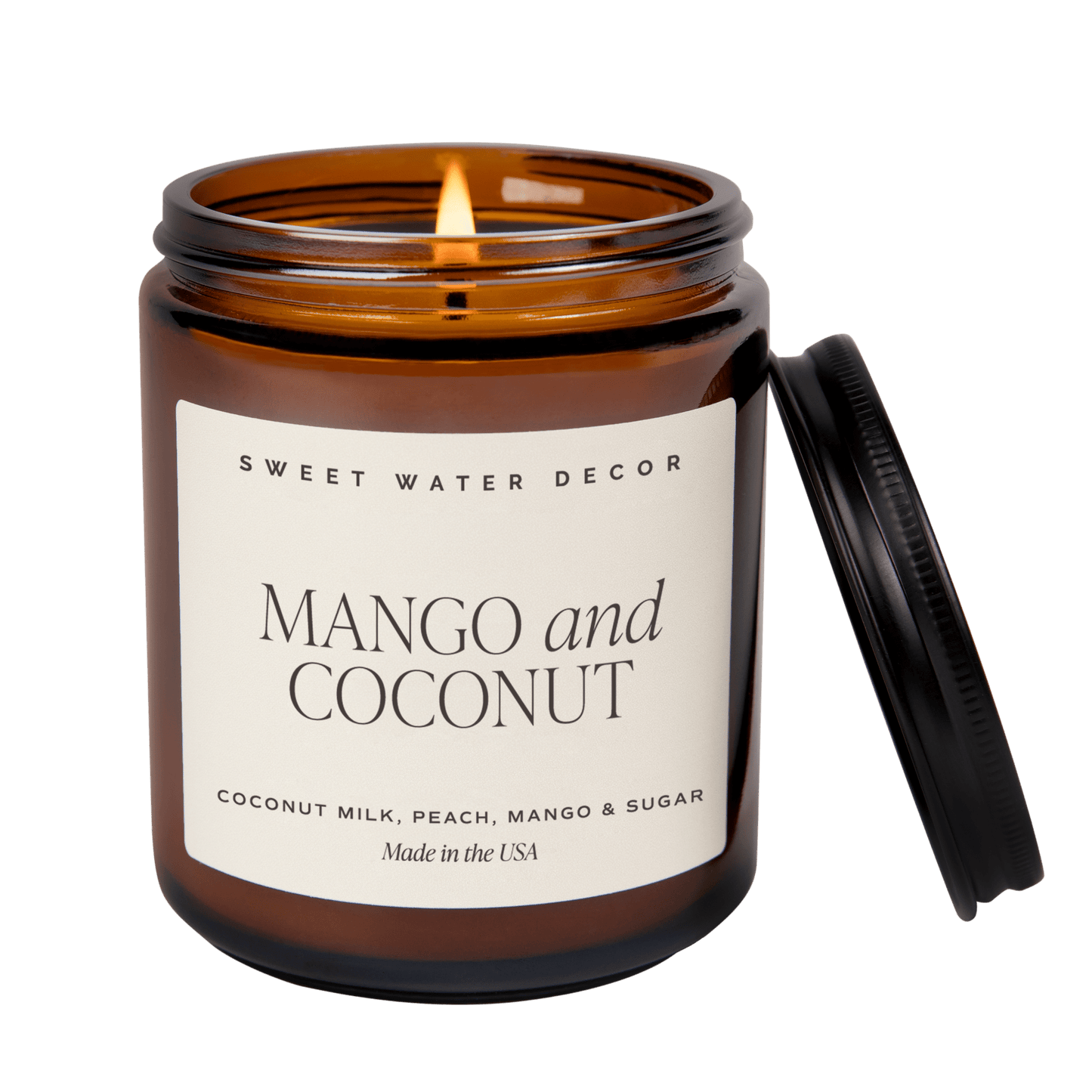 Mango and Coconut Soy Candle - Amber Jar - 9 oz