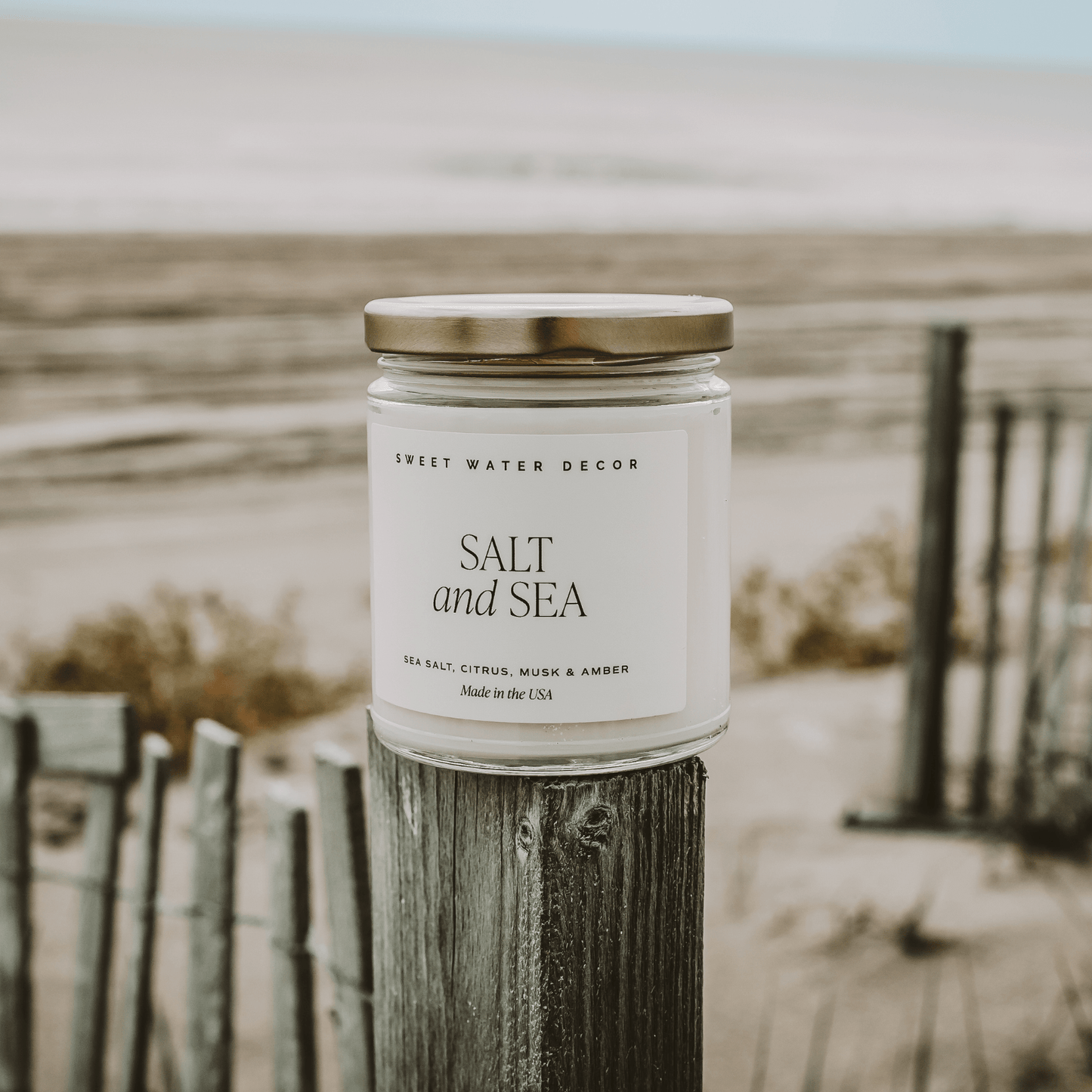 Salt and Sea Soy Candle - Clear Jar - 9 oz