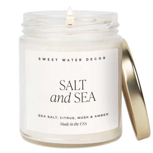 Salt and Sea Soy Candle - Clear Jar - 9 oz