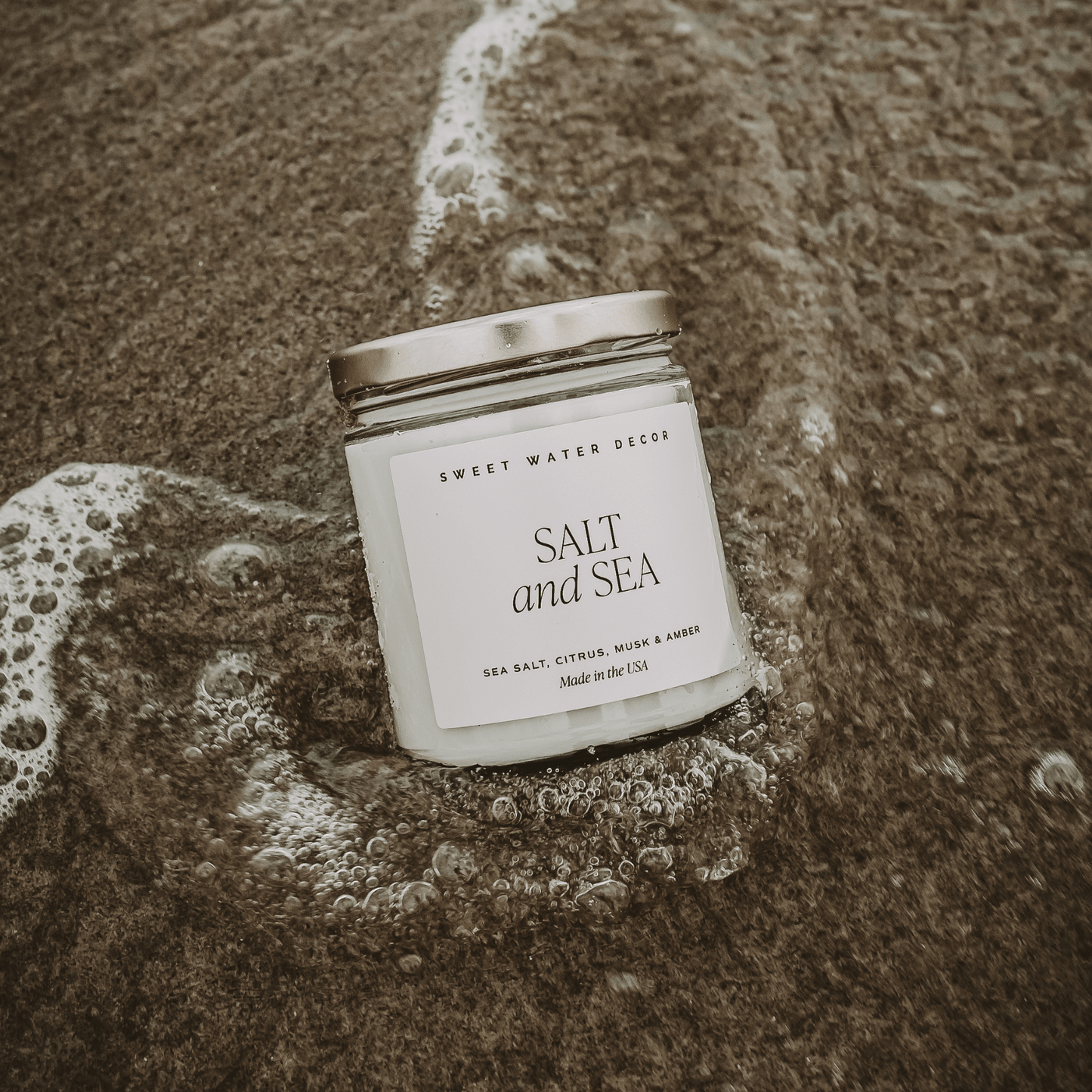 Salt and Sea Soy Candle - Clear Jar - 9 oz