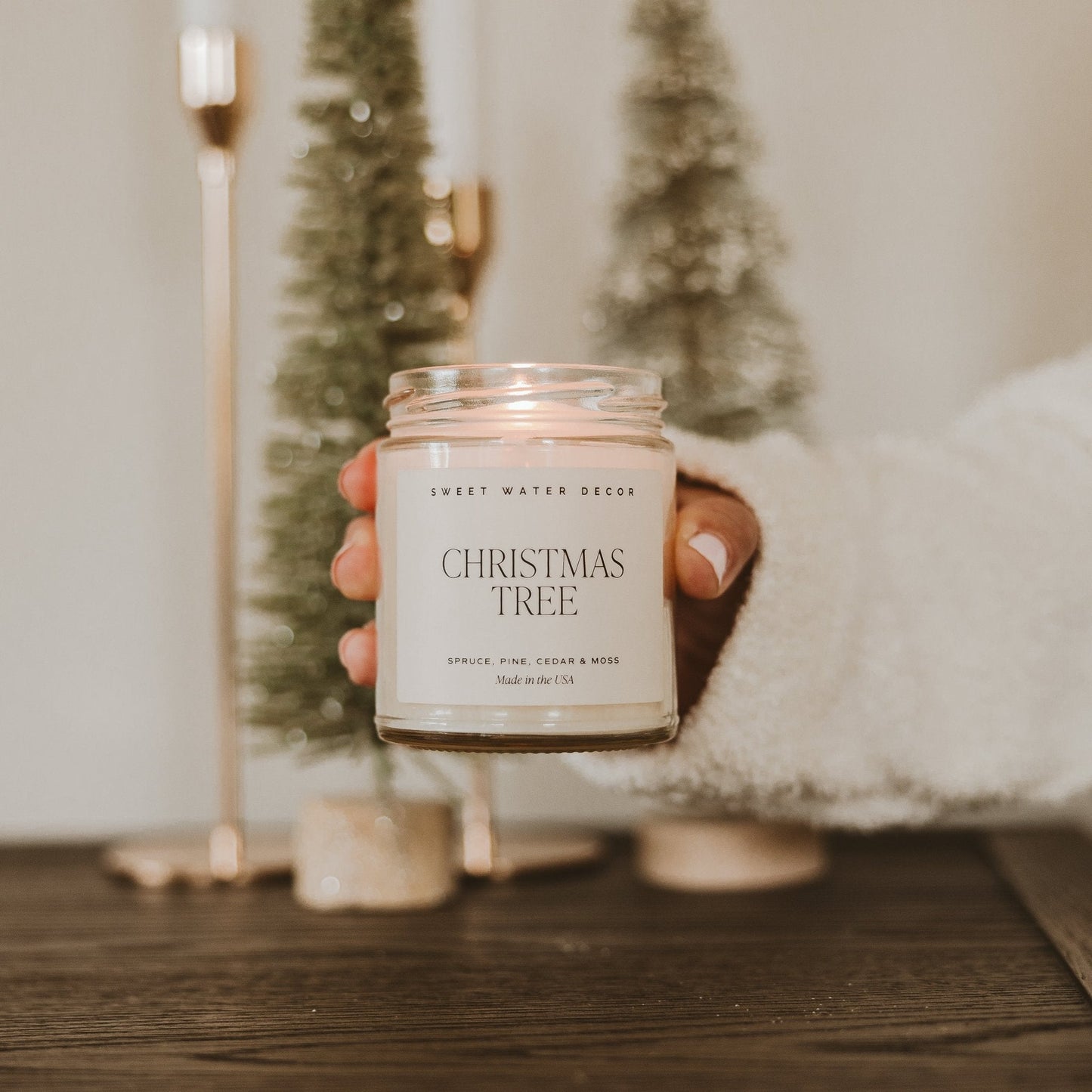 Christmas Tree Soy Candle - Clear Jar - 9 oz