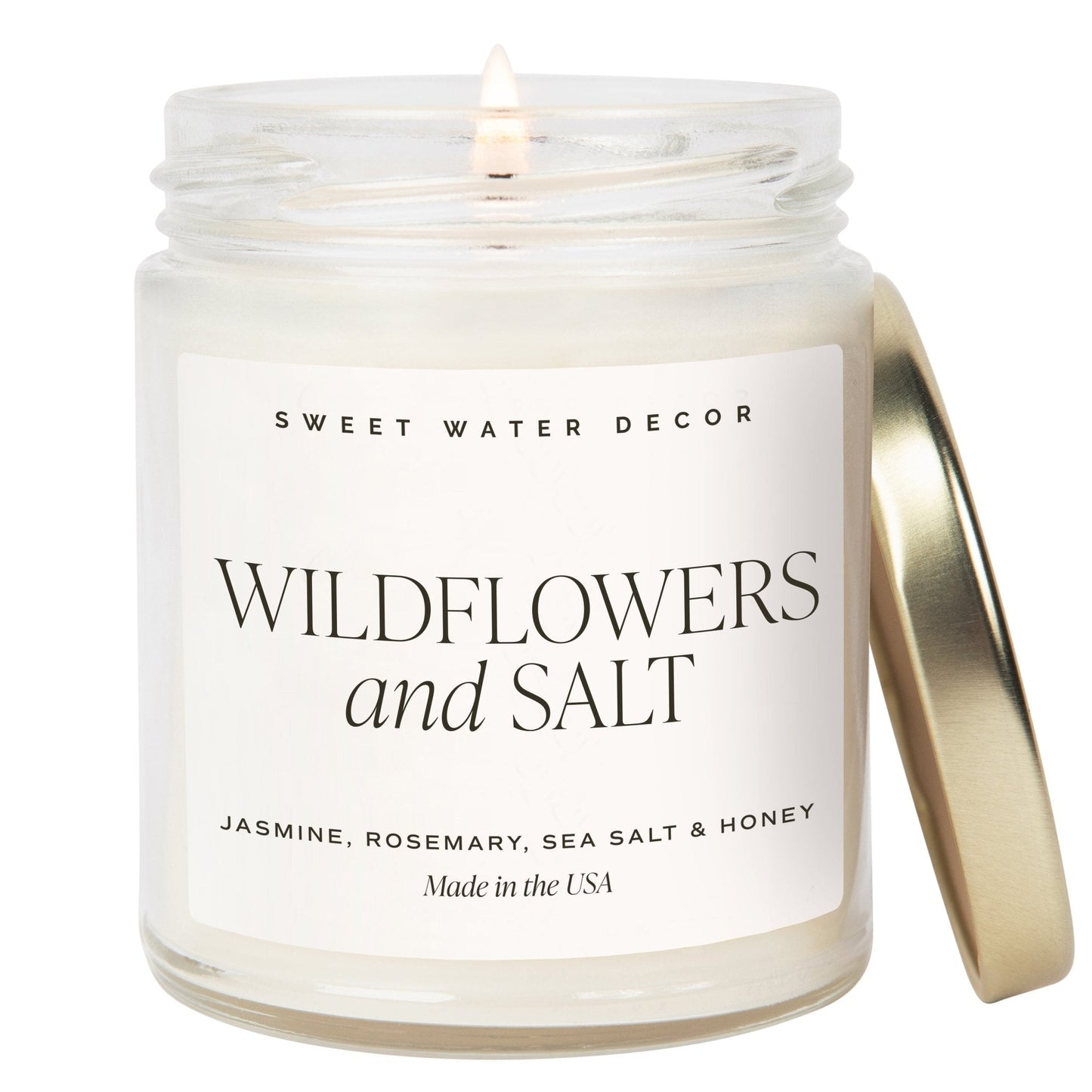 Wildflowers and Salt Soy Candle - Clear Jar - 9 oz