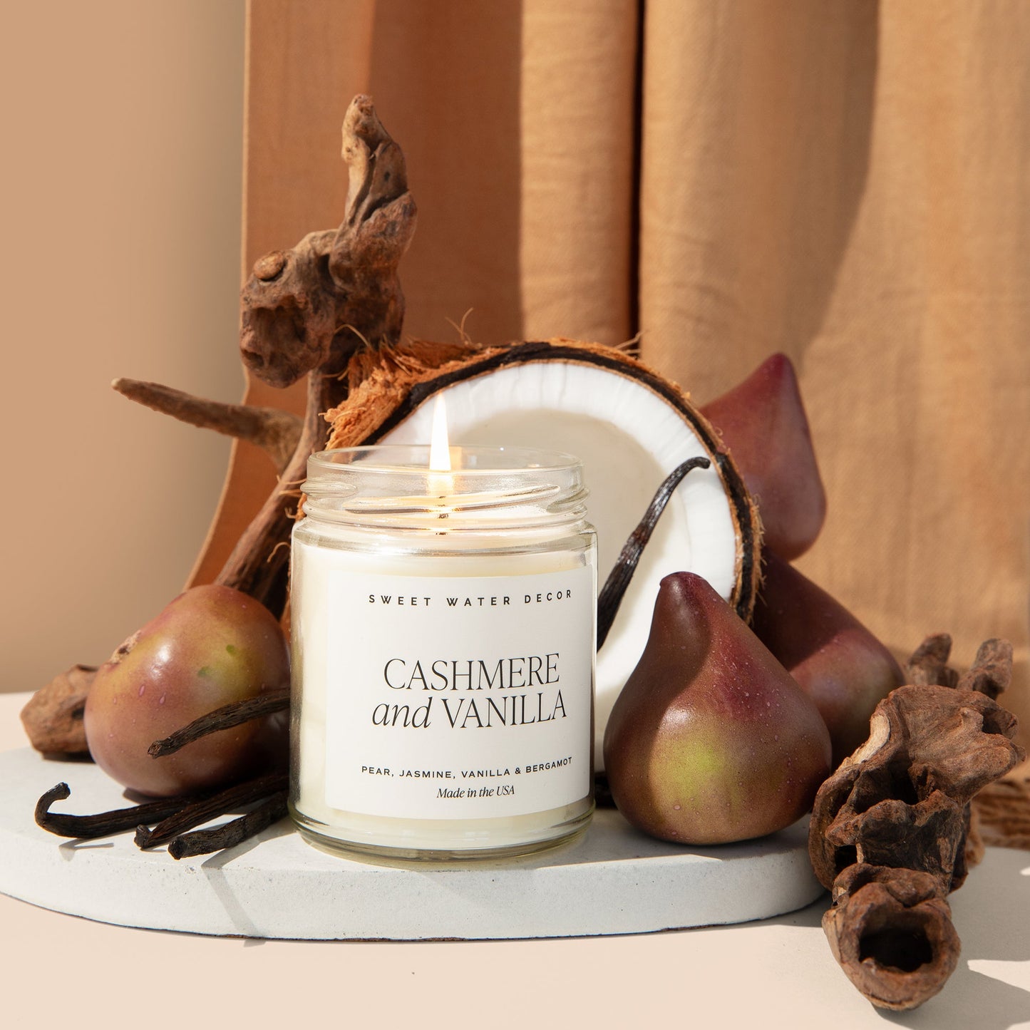 Cashmere and Vanilla Soy Candle - Clear Jar - 9 oz