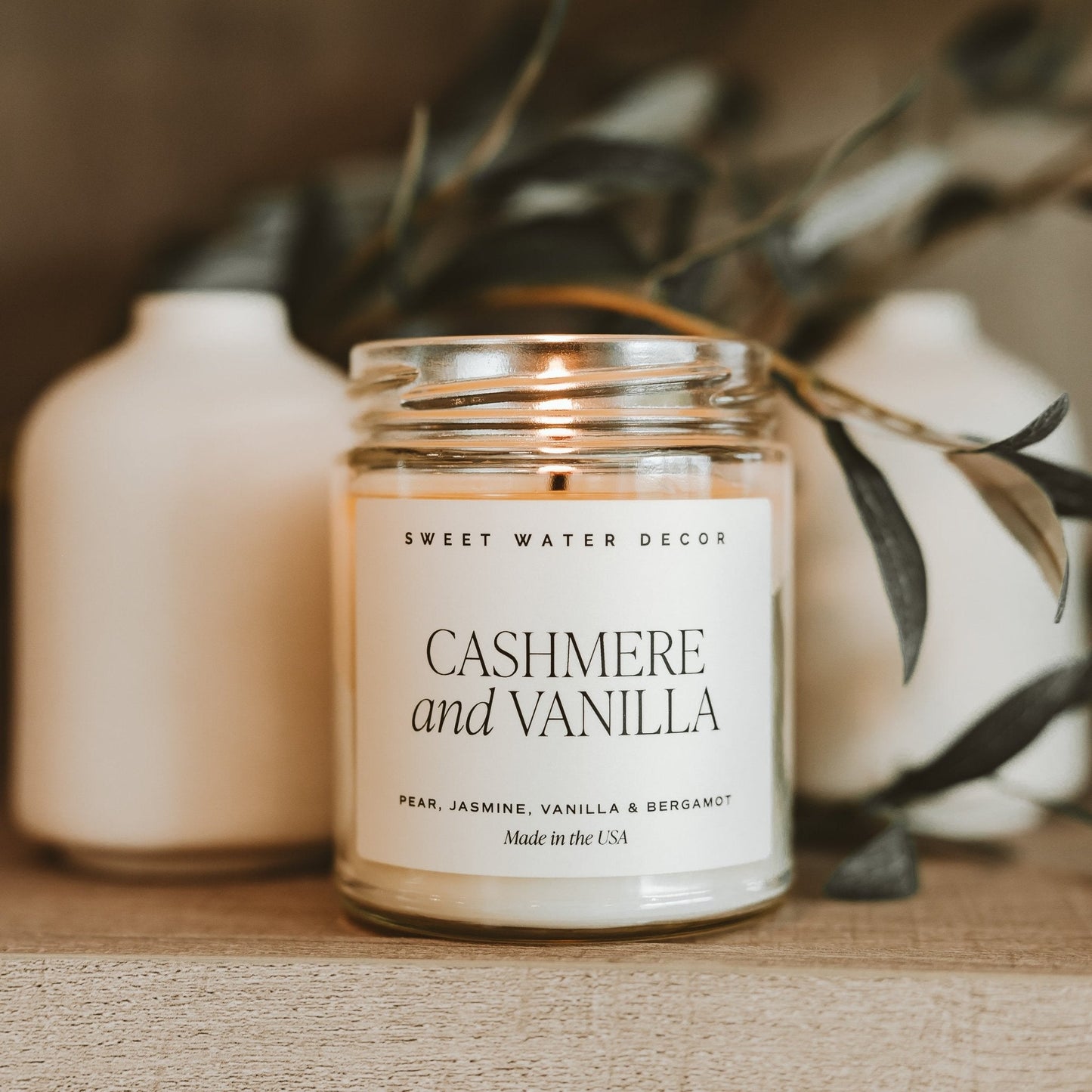 Cashmere and Vanilla Soy Candle - Clear Jar - 9 oz