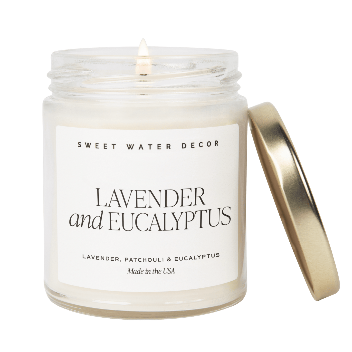 Lavender and Eucalyptus Soy Candle - Clear Jar - 9 oz