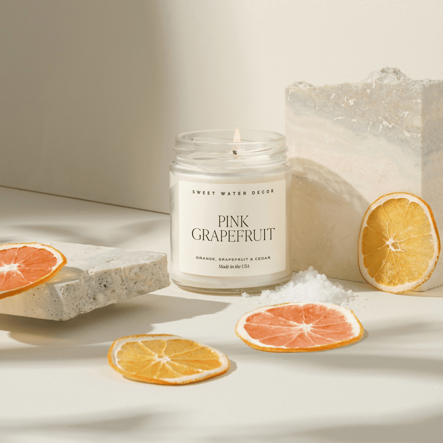 Pink Grapefruit Soy Candle - Clear Jar - 9 oz