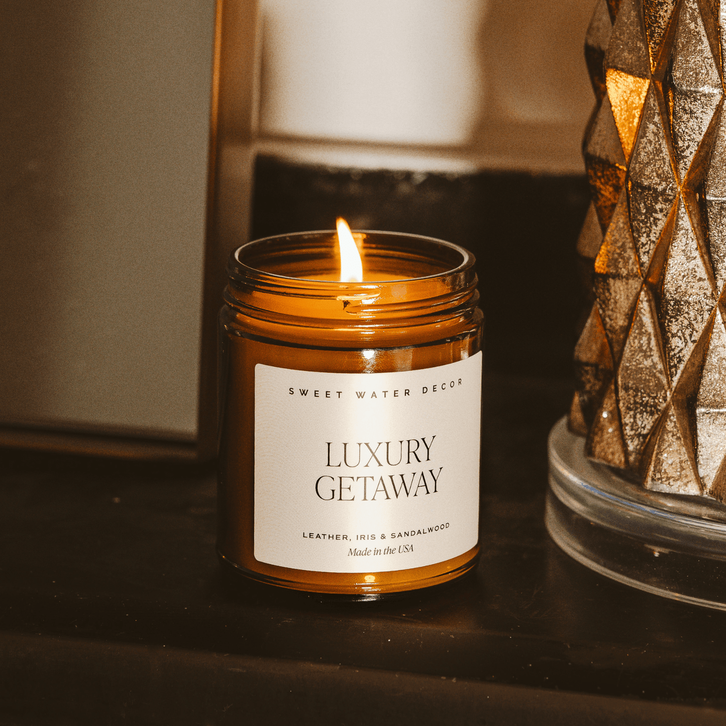 Luxury Getaway Soy Candle - Amber Jar - 9 oz