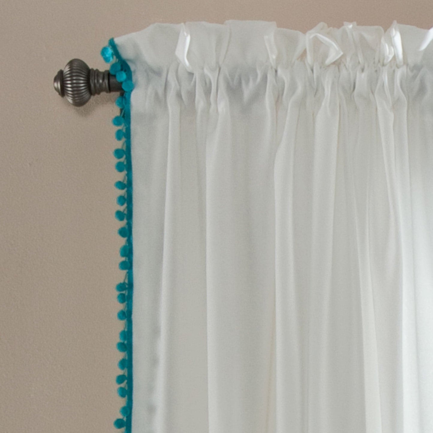 Pom Pom Window Curtain Panel