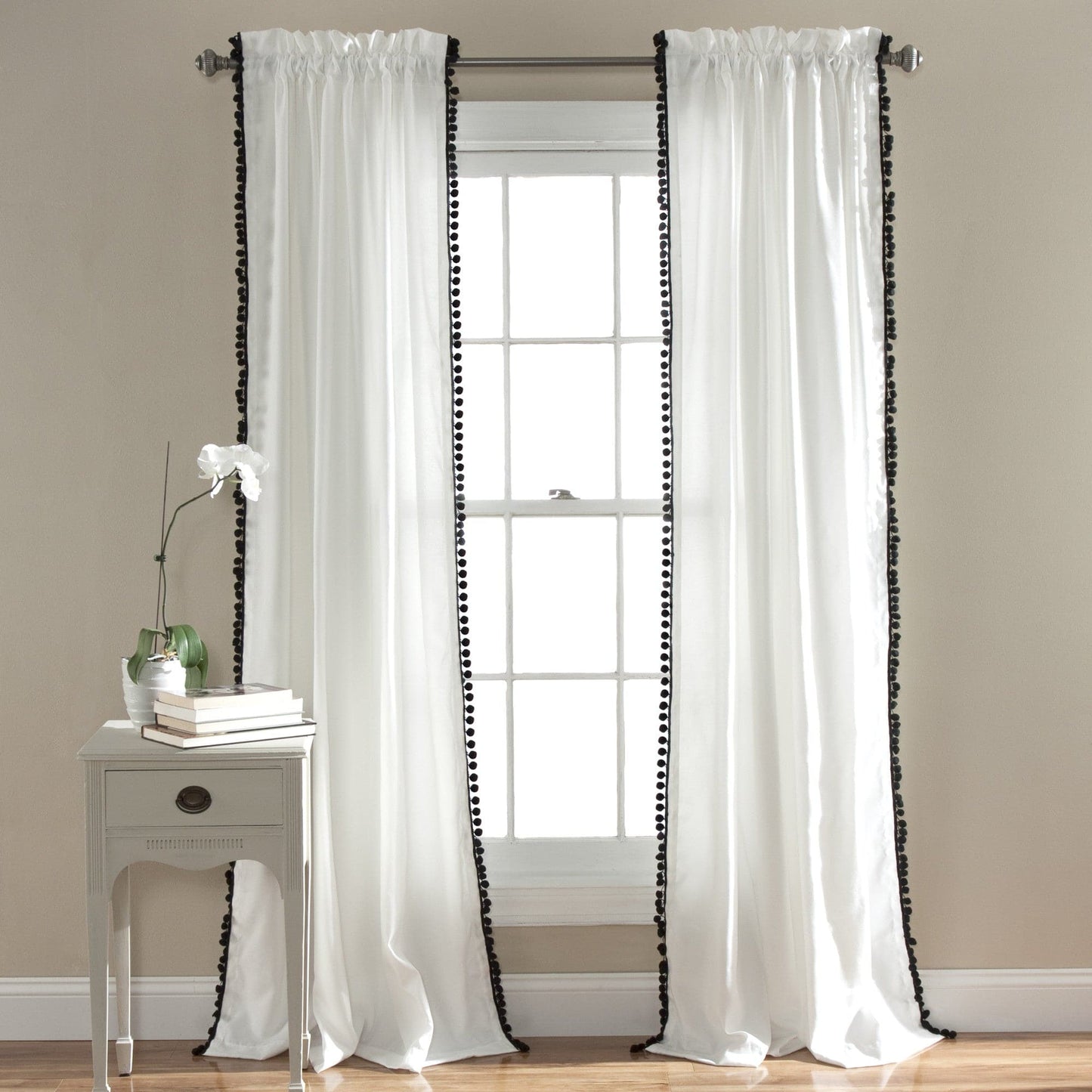 Pom Pom Window Curtain Panel