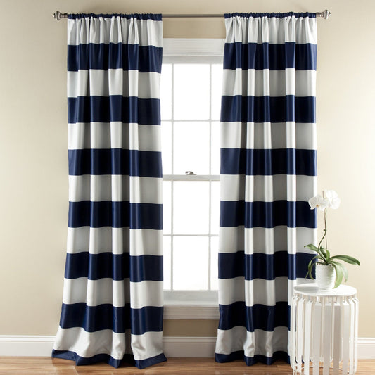 Stripe Blackout Window Curtain Set