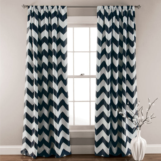 Chevron Blackout Window Curtain Set