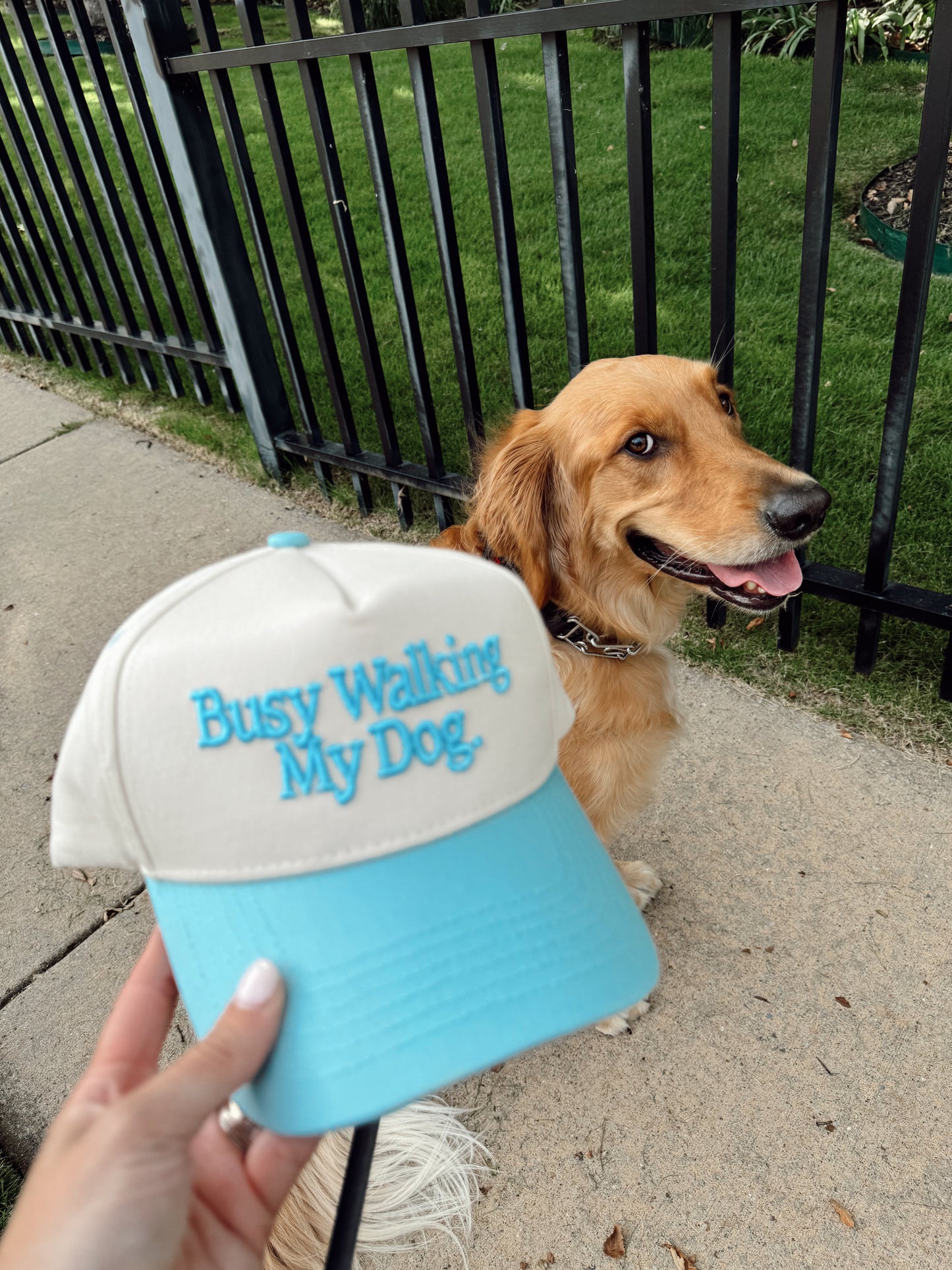 Busy Walking My Dog. Vintage Trucker Hat