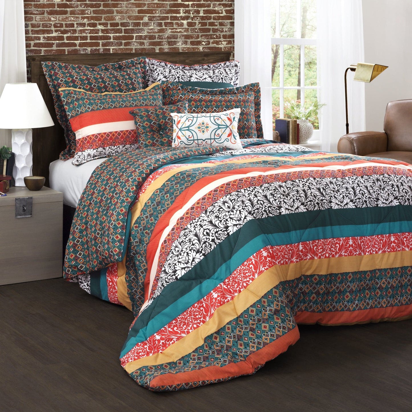 Boho Stripe 7 Piece Comforter Set