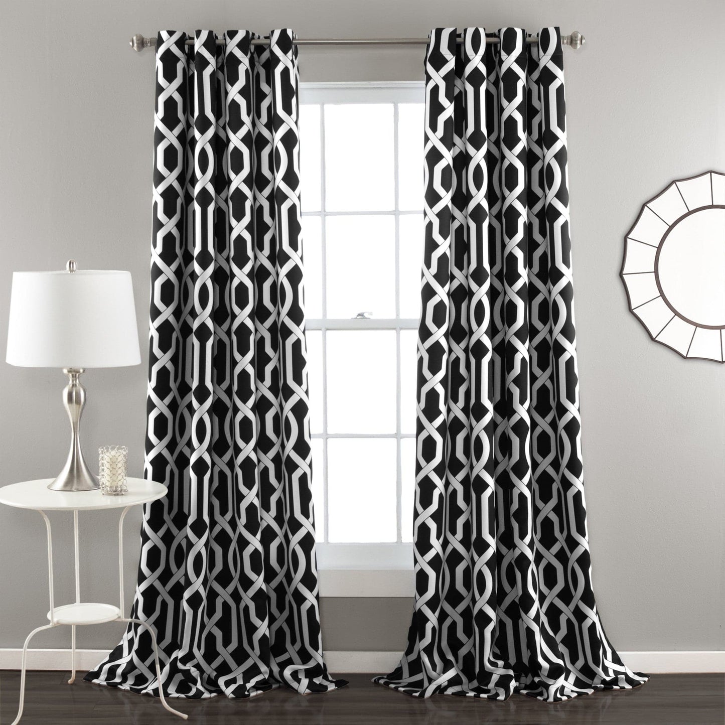 Edward Trellis Light Filtering Window Curtain Panel Set