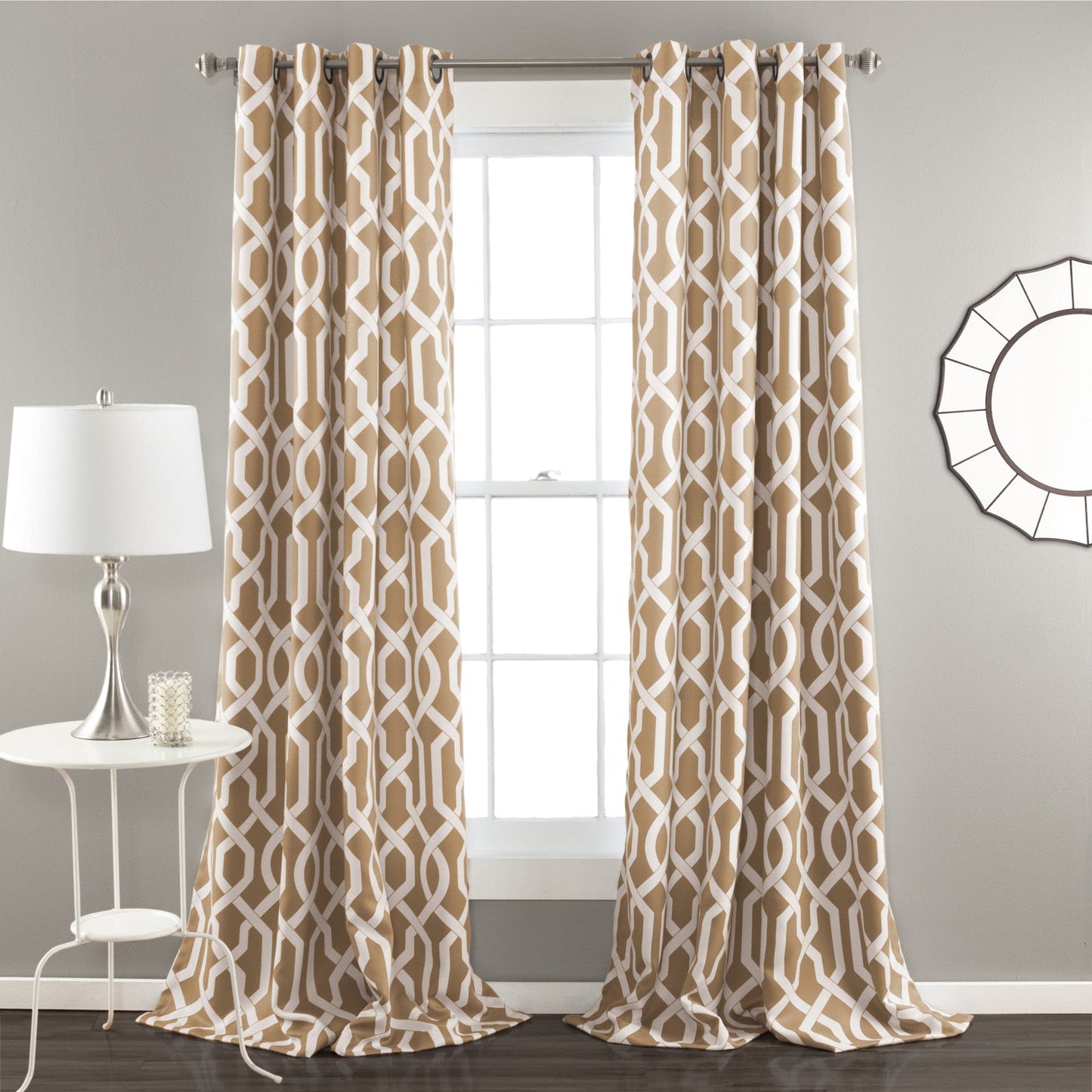 Edward Trellis Light Filtering Window Curtain Panel Set