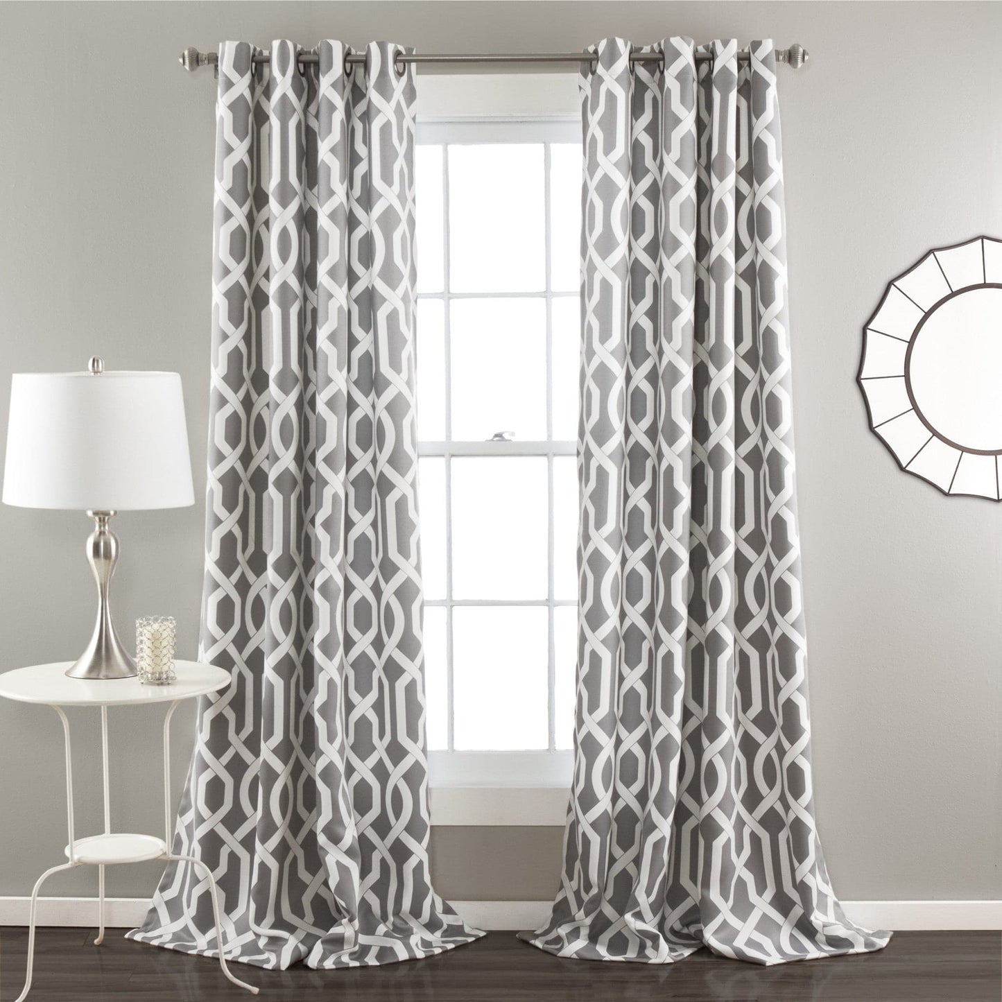 Edward Trellis Light Filtering Window Curtain Panel Set