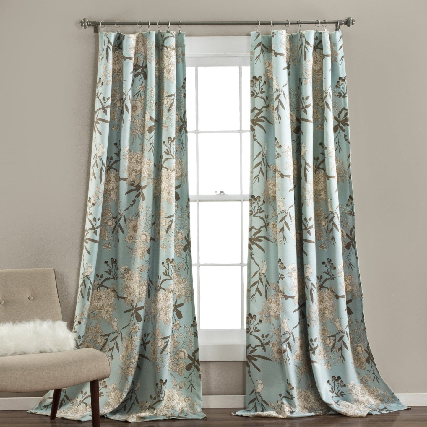 Botanical Garden Light Filtering Window Curtain Panel Set