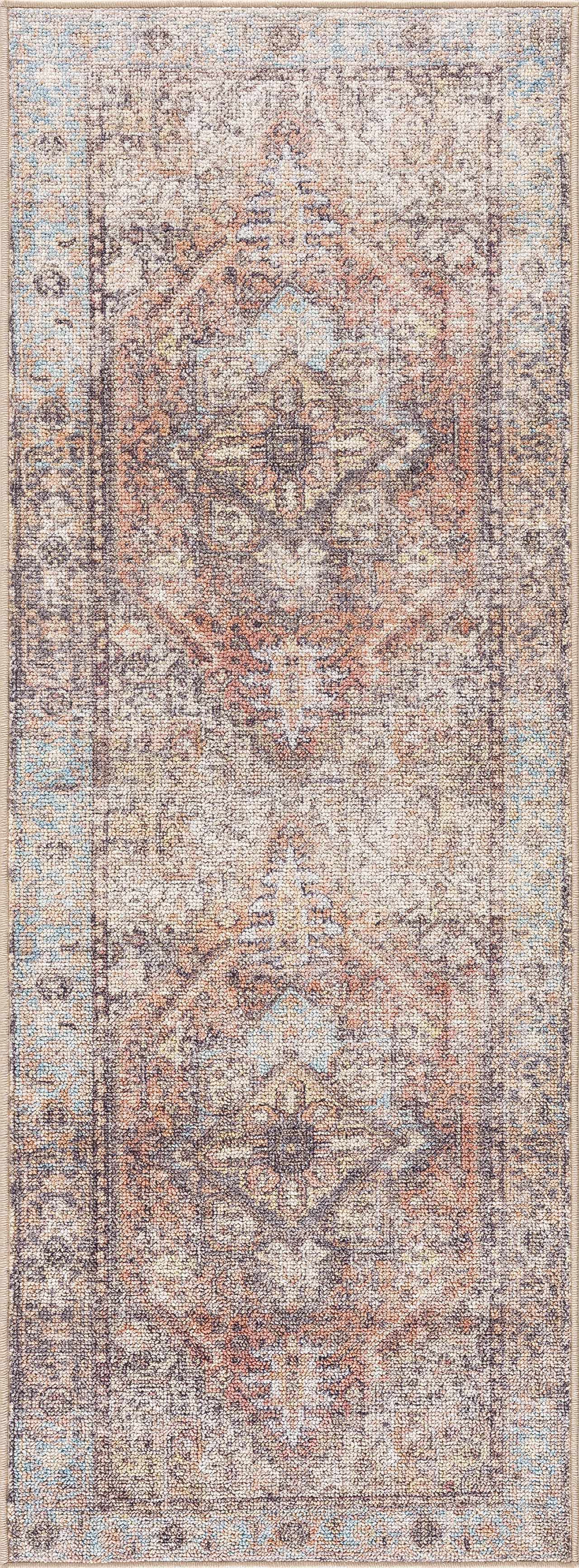 Beck Peach Washable Area Rug