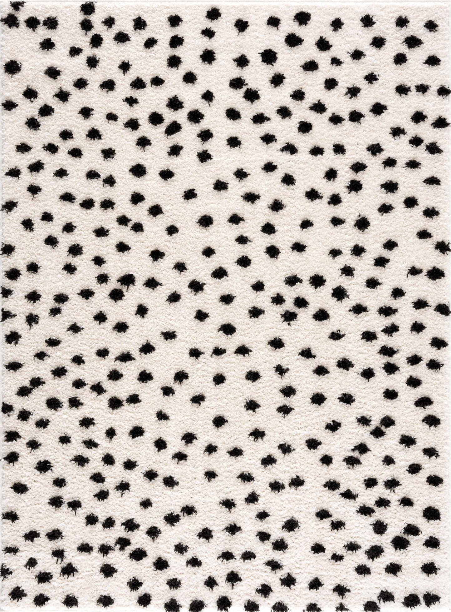 Cansu Black & White Dotted Area Rug