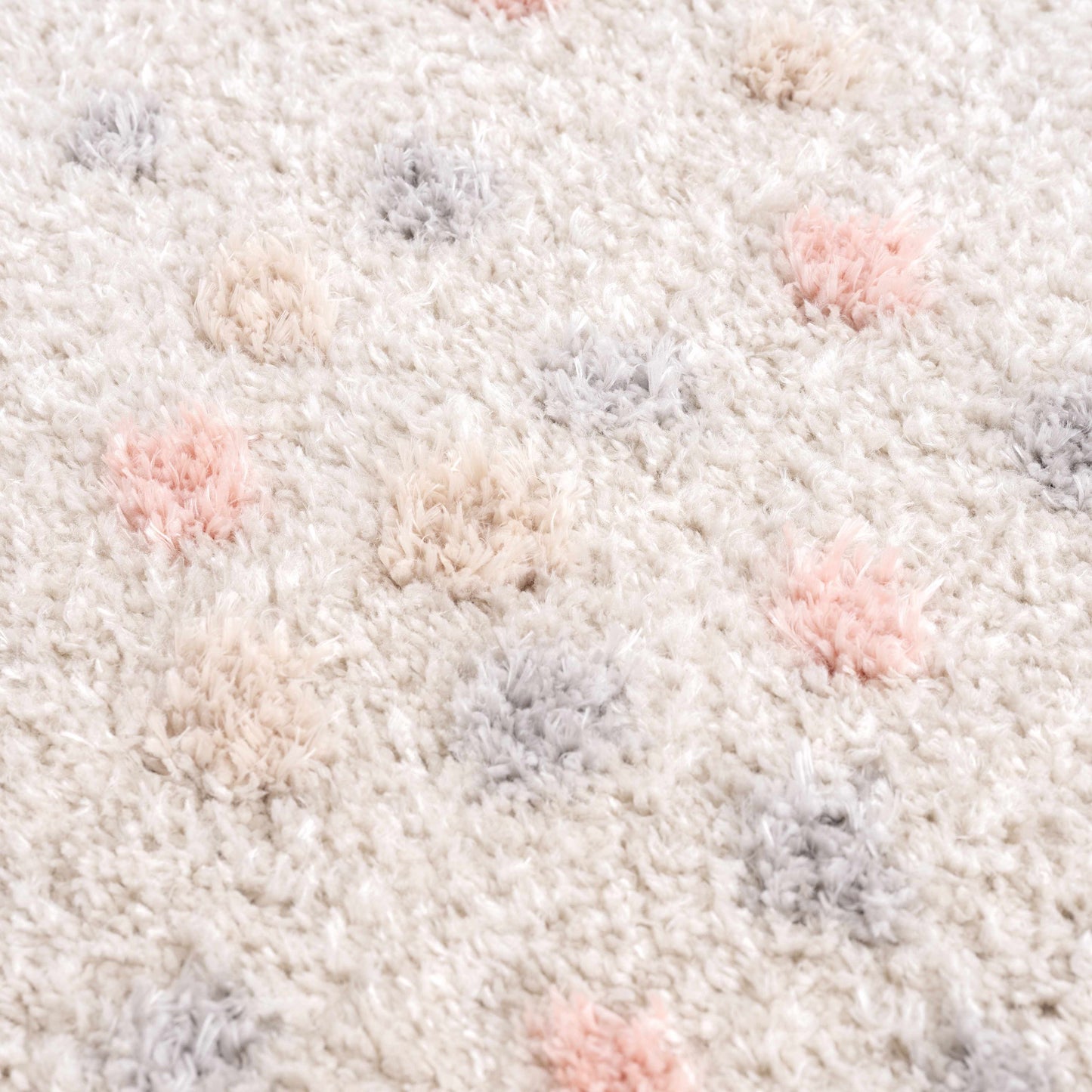 Cansu Pink & Cream Dotted Area Rug