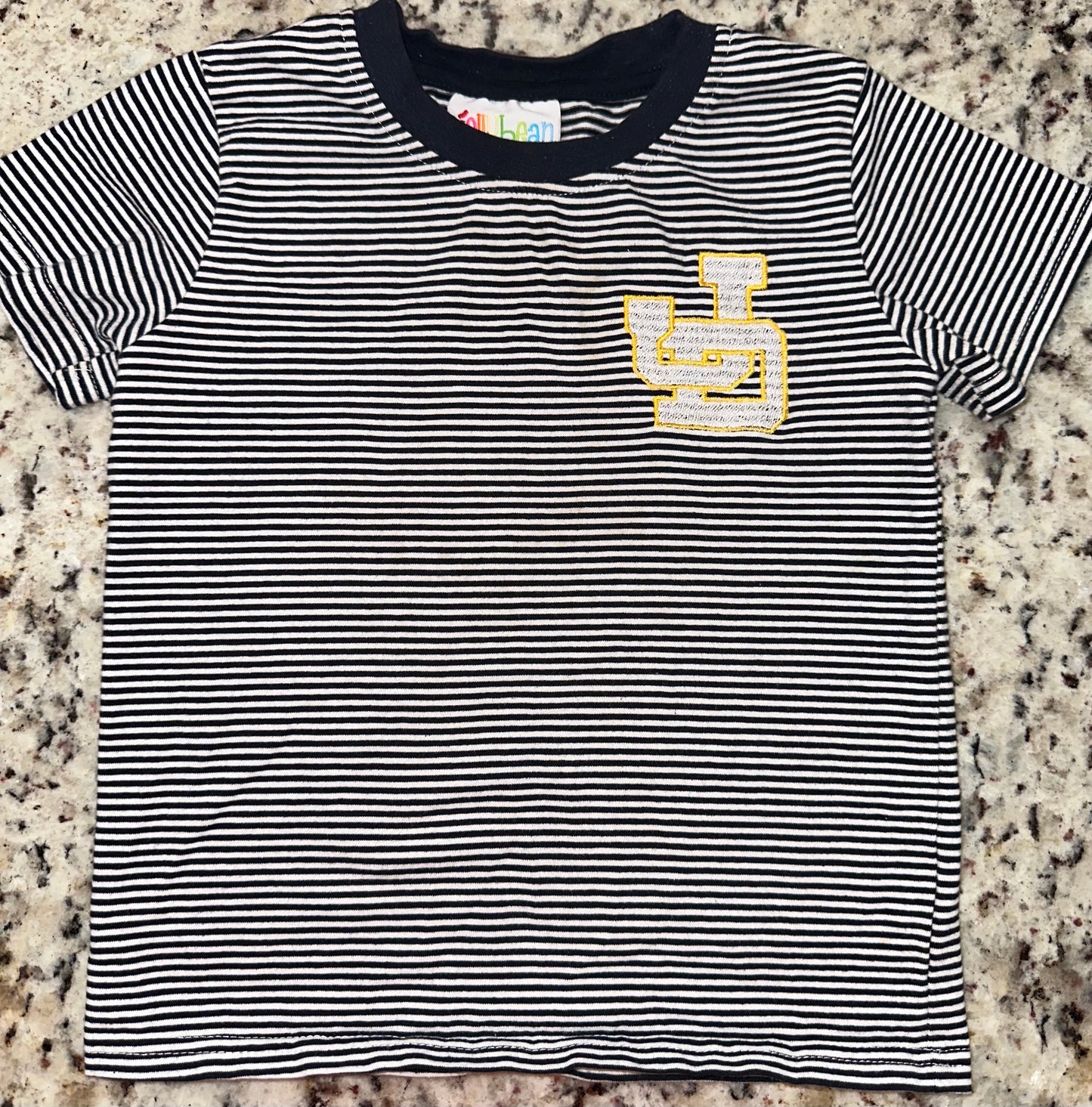 Striped Navy Embroidered JD