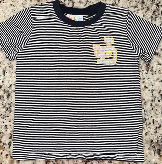 Striped Navy Embroidered JD