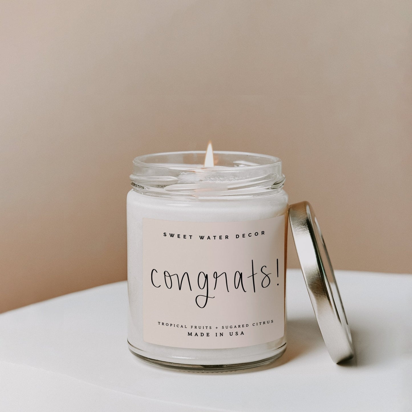 Congrats! Soy Candle - Clear Jar - 9 oz