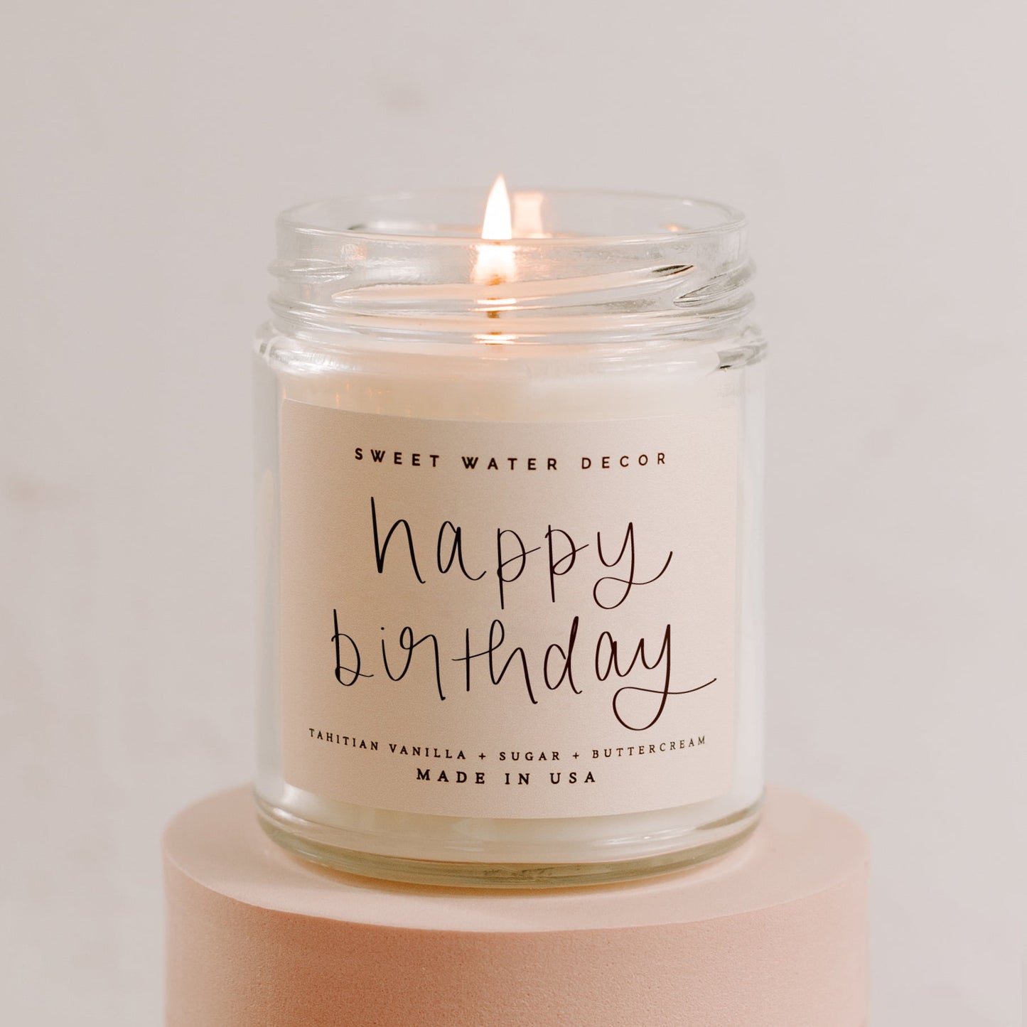 Happy Birthday Soy Candle - Clear Jar - 9 oz