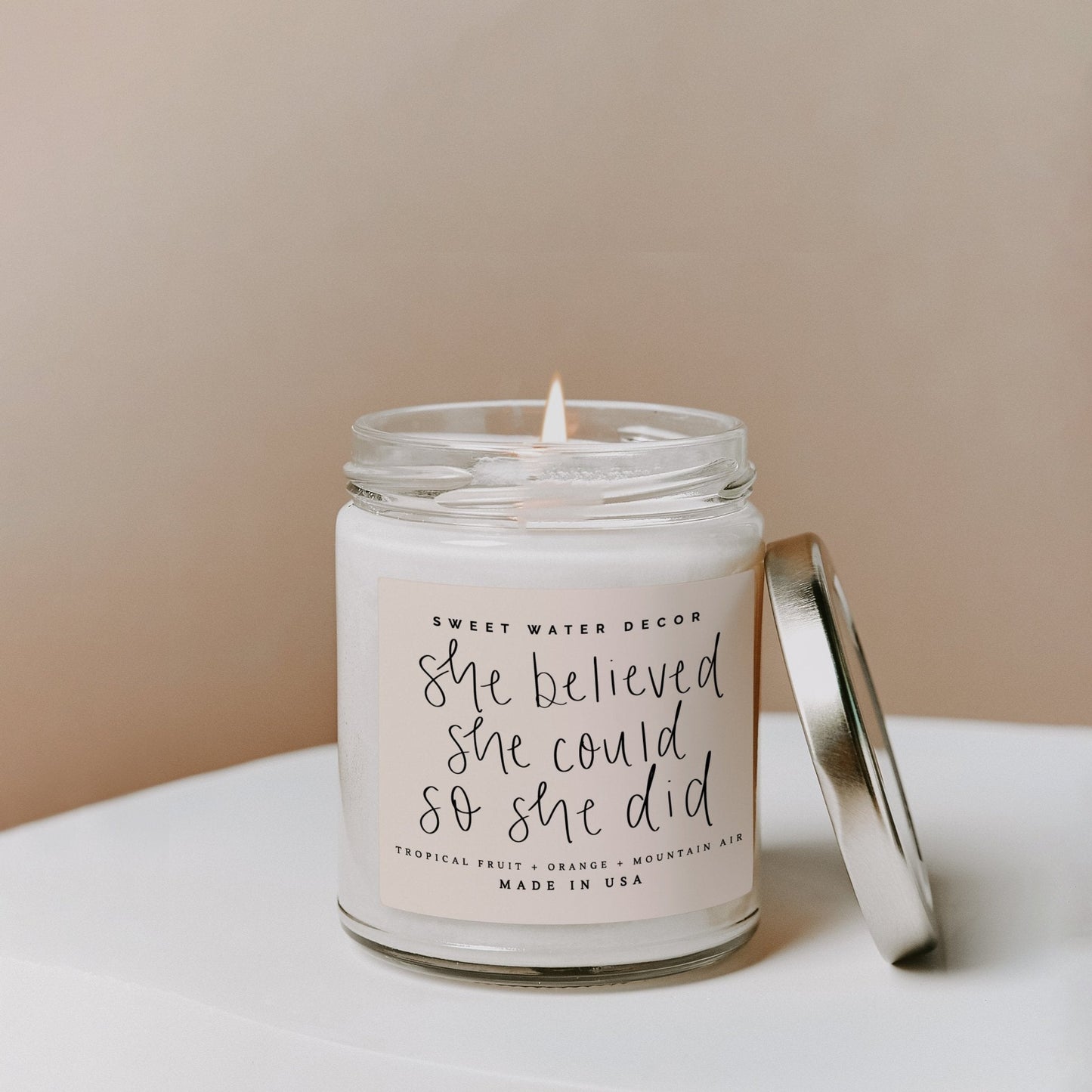 She Believed She Could So She Did Soy Candle - Clear Jar - 9 oz