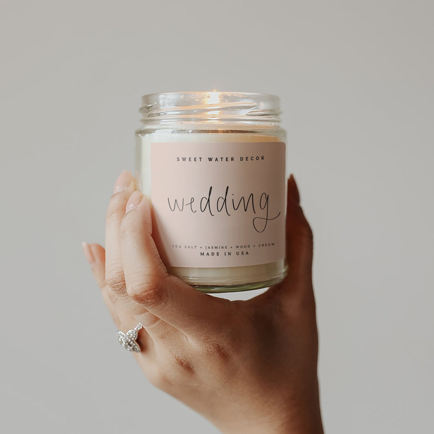 Wedding Soy Candle - Clear Jar - 9 oz