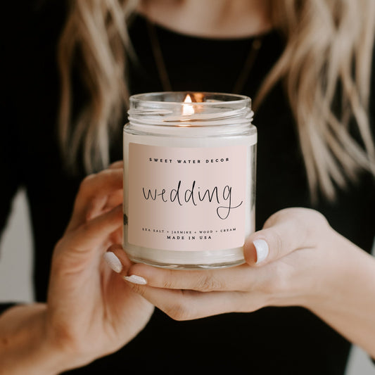 Wedding Soy Candle - Clear Jar - 9 oz