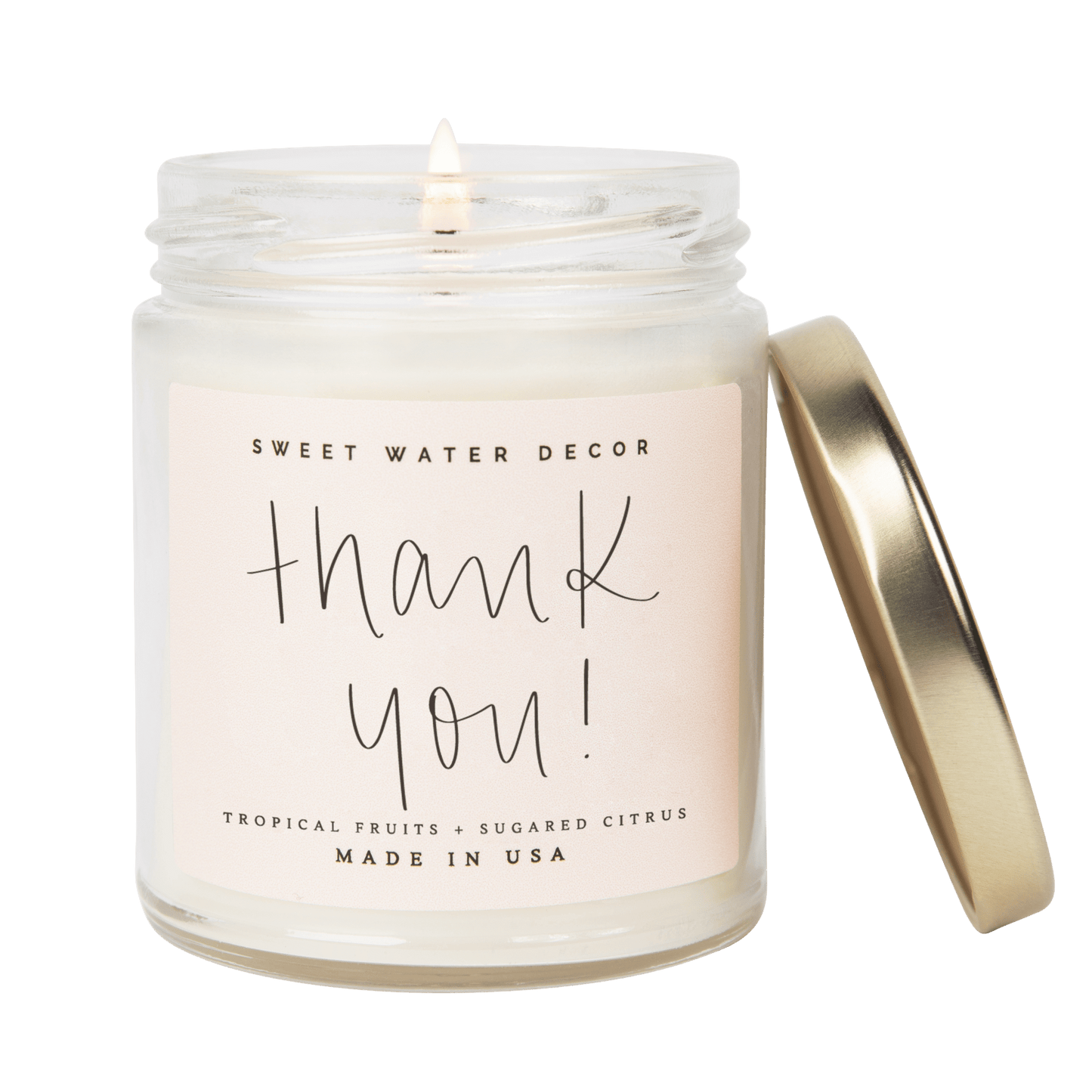 Thank You! Soy Candle - Clear Jar - 9 oz