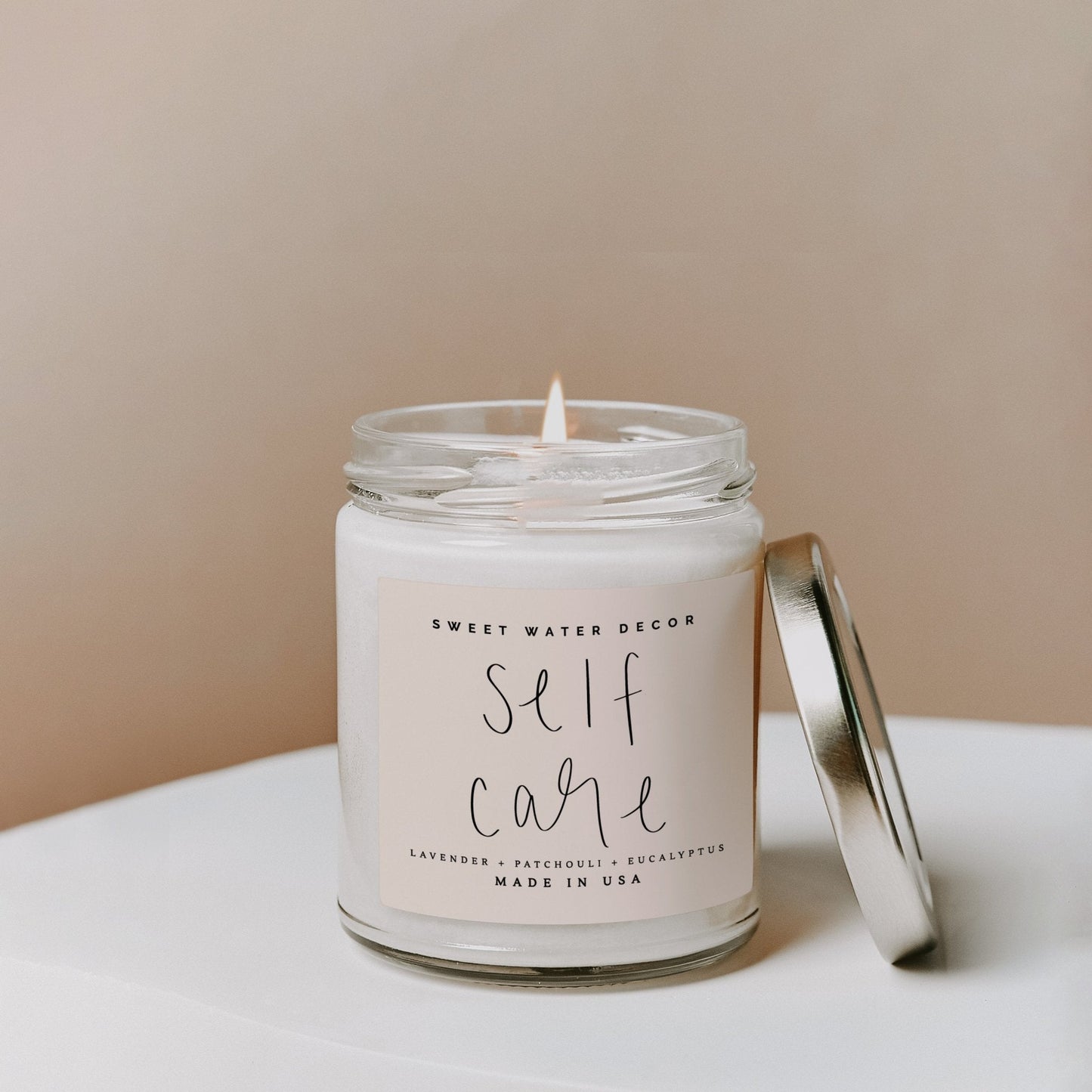 Self Care Soy Candle - Clear Jar - 9 oz