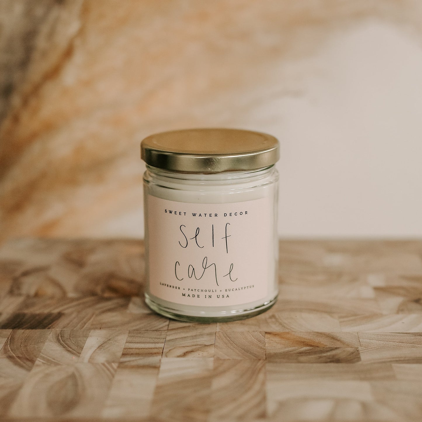 Self Care Soy Candle - Clear Jar - 9 oz