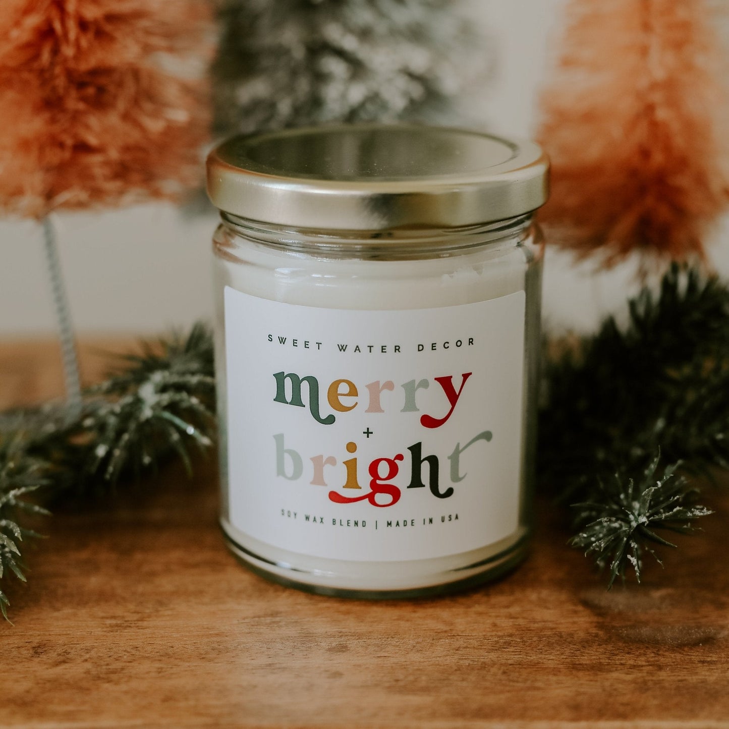 Merry and Bright Soy Candle - Clear Jar - 9 oz