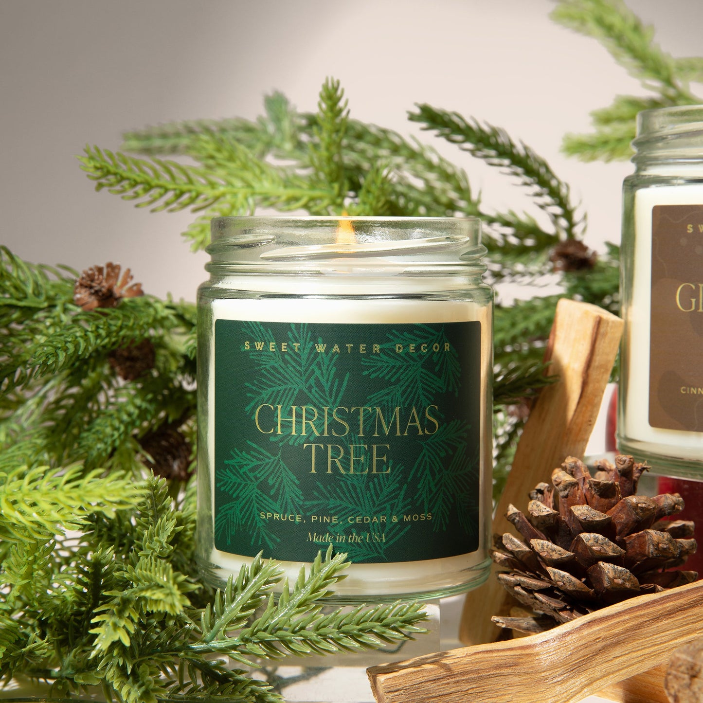 Christmas Tree Soy Candle - Clear Jar - 9 oz