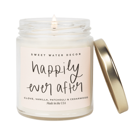 Happily Ever After Soy Candle - Clear Jar - 9 oz (Palo Santo Patchouli)