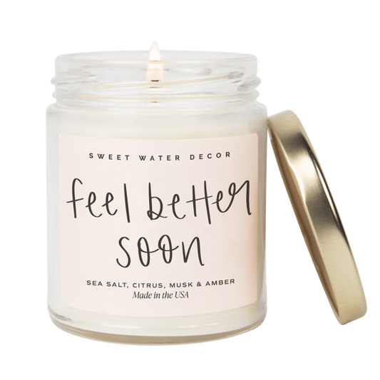 Feel Better Soon Soy Candle - Clear Jar - 9 oz (Salt and Sea)