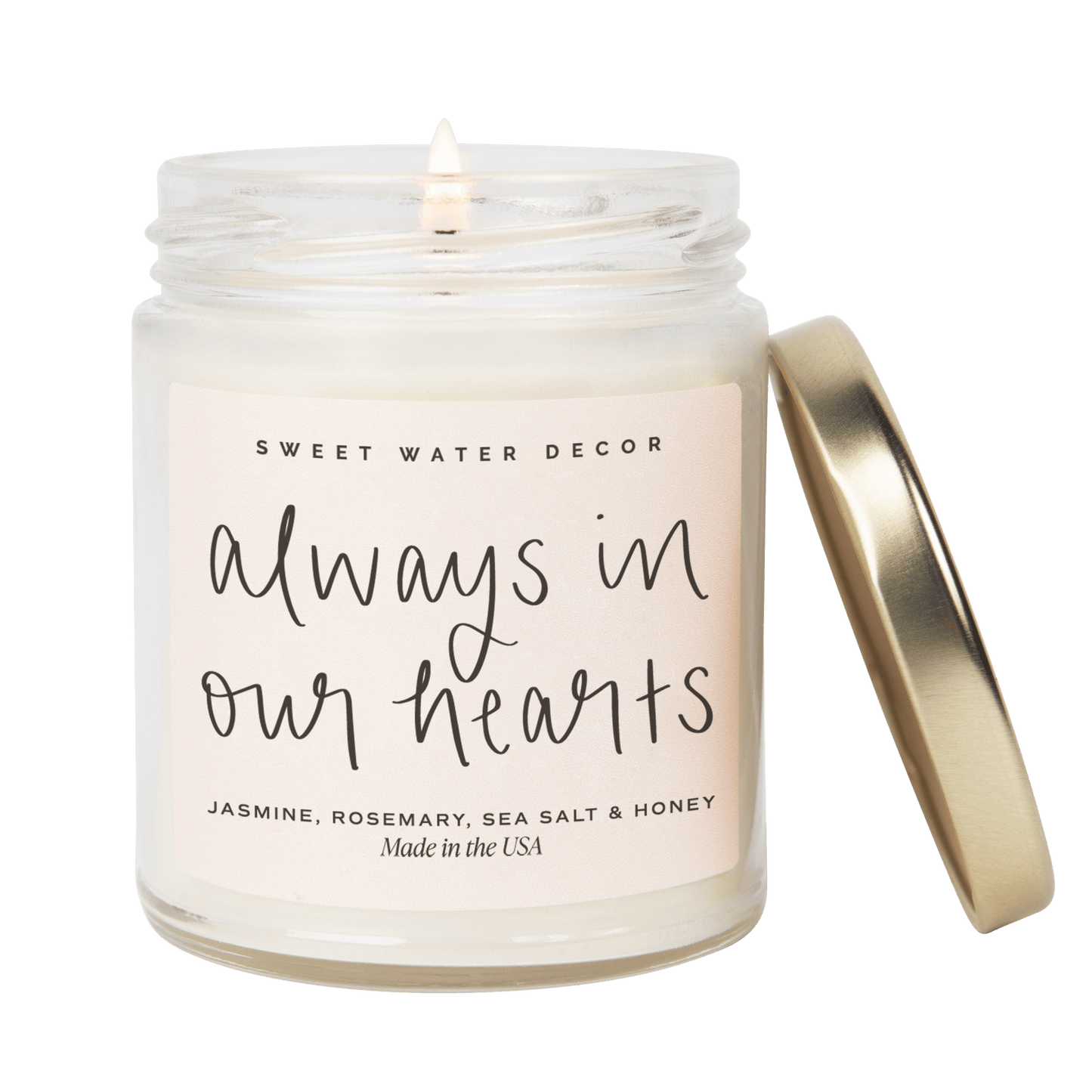 Always In Our Hearts Soy Candle - Clear Jar - 9 oz (Wildflowers and Salt)