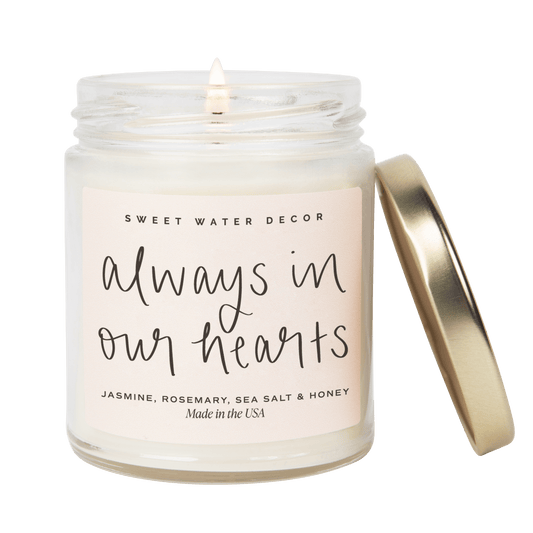 Always In Our Hearts Soy Candle - Clear Jar - 9 oz (Wildflowers and Salt)