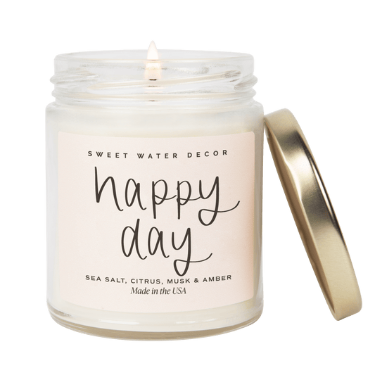 Happy Day Soy Candle - Clear Jar - 9 oz