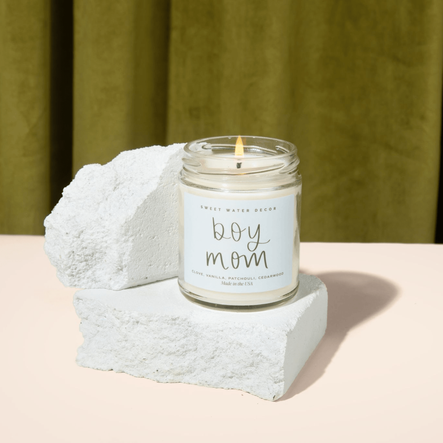 Boy Mom Soy Candle - Clear Jar - 9 oz (Palo Santo Patchouli)