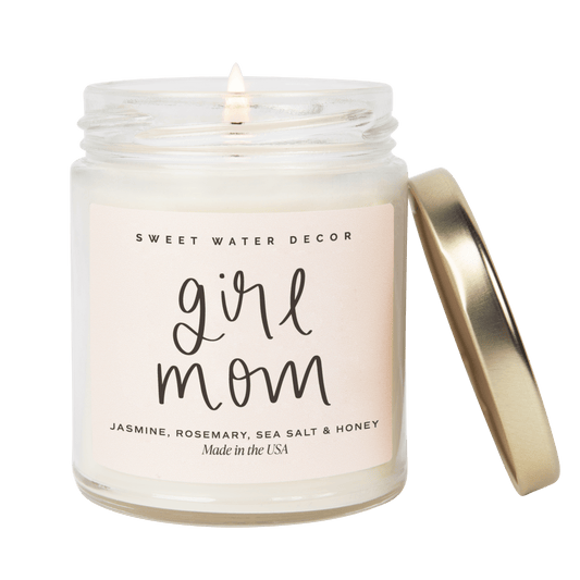 Girl Mom Soy Candle - Clear Jar - 9 oz (Wildflowers and Salt)