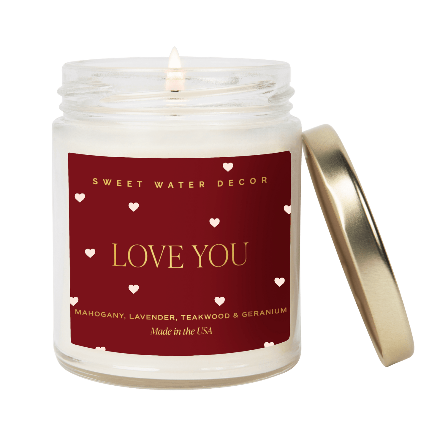 Love You Soy Candle - Clear Jar - 9 oz