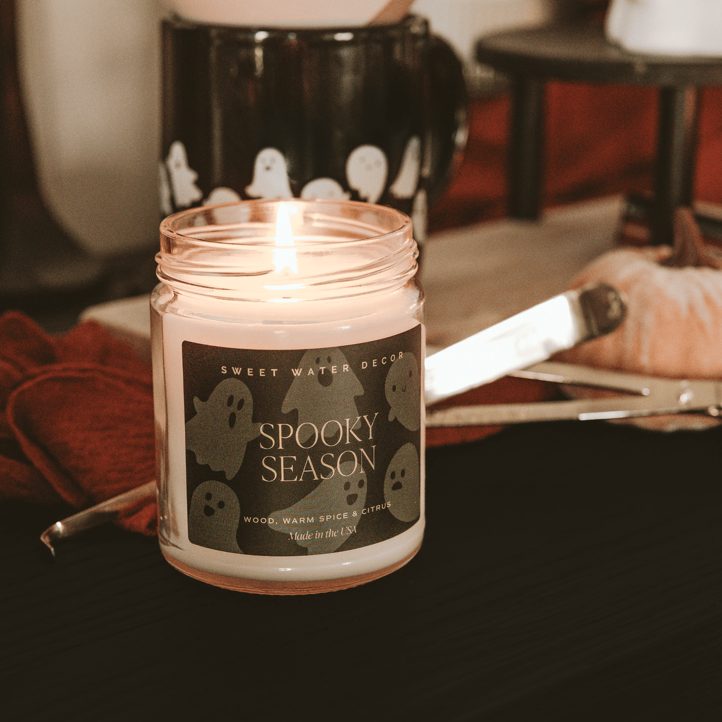 Spooky Season Soy Candle | 9oz. Clear Jar (Cozy Season)