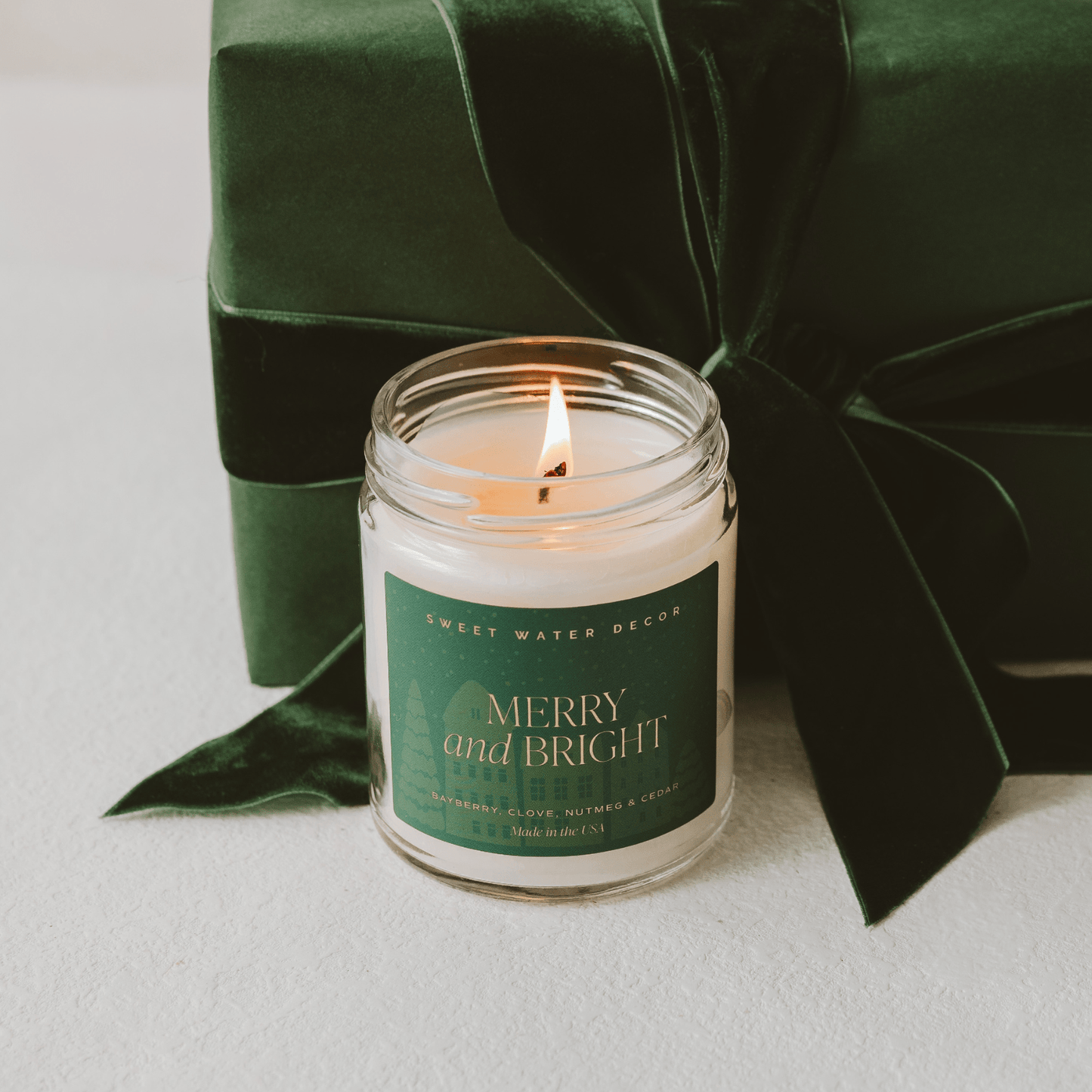 Merry and Bright Soy Candle | 9oz. Clear Jar