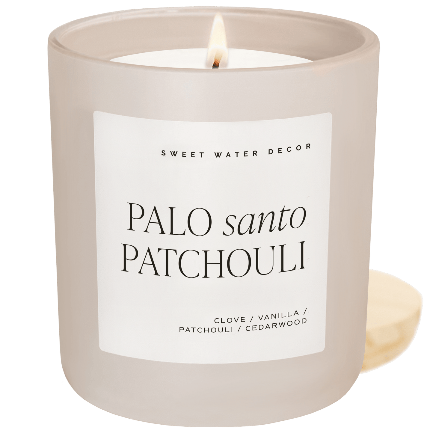 Palo Santo Patchouli Soy Candle - Tan Matte Jar - 15 oz