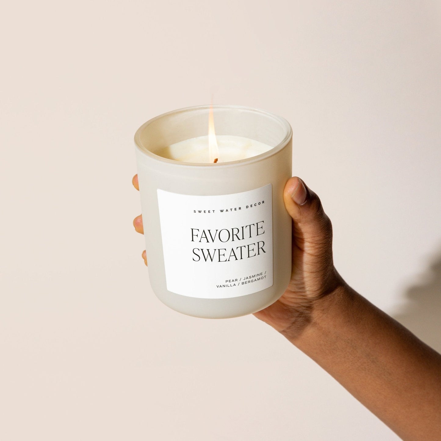 Favorite Sweater Soy Candle - Tan Matte Jar - 15 oz