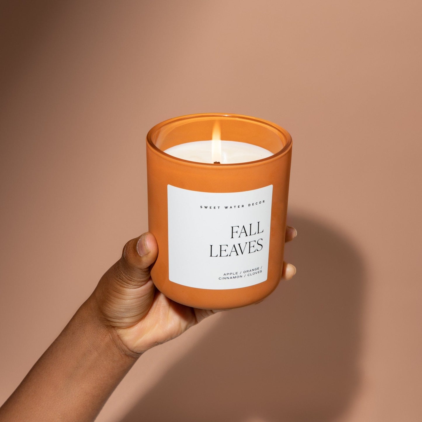 Fall Leaves Soy Candle - Orange Matte Jar - 15 oz