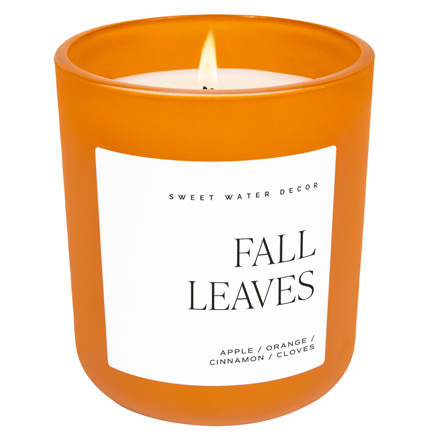 Fall Leaves Soy Candle - Orange Matte Jar - 15 oz